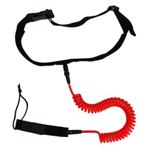 Load image into Gallery viewer, High quality 10ft Black Sup Waist Leash - "Be Safe" - Paddle Boarding - SUP - ISUP