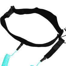 Load image into Gallery viewer, High quality 10ft Black Sup Waist Leash - "Be Safe" - Paddle Boarding - SUP - ISUP