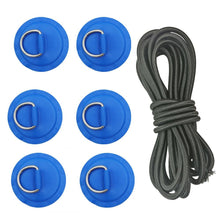Load image into Gallery viewer, 6 Pack PVC Patch & Stainless Steel Paddle Board D Ring - "Rigging" - Paddle Boarding - SUP - ISUP