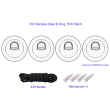 Load image into Gallery viewer, 4 Pack Paddle Boarding Stainless Steel D Ring Set - "Extra Stuff" - Paddle Boarding - SUP - ISUP