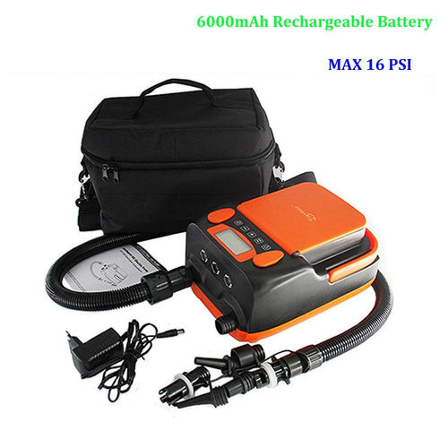 Electric Battery SUP Pump 16 PSI 6000mAH Built In Battery 12V - Paddle Boarding - SUP - ISUP