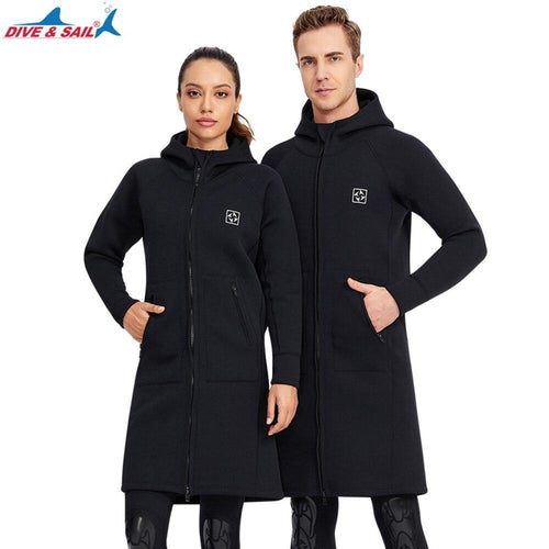 3MM Neoprene Hooded Windbreaker Wetsuit Jacket - 