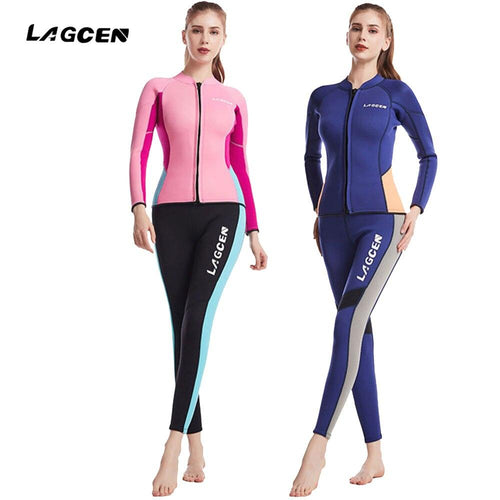 2 Piece Women's 2.5MM Neoprene Wetsuit Long Sleeve - 